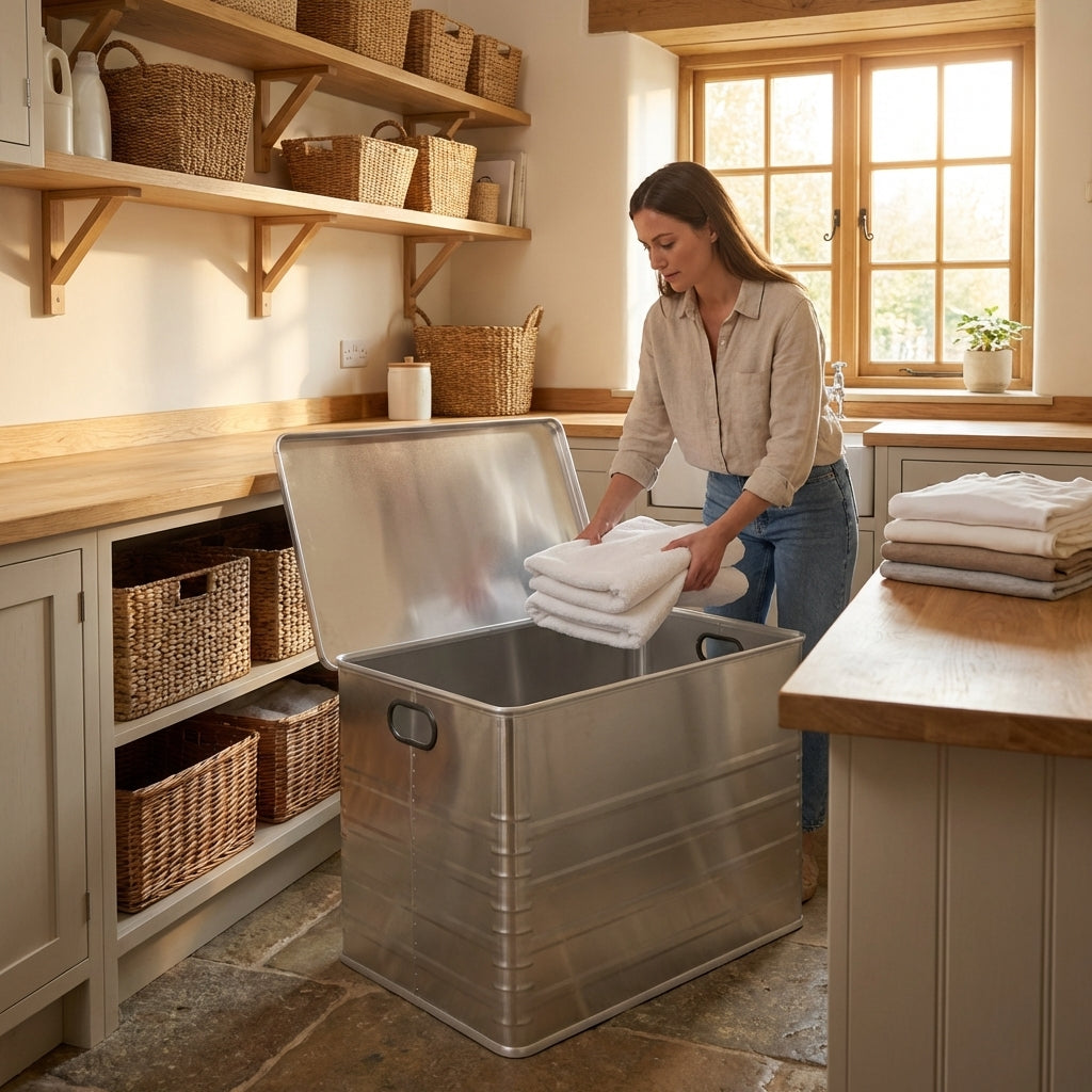 Aluminium storage boxes in various sizes for professional use