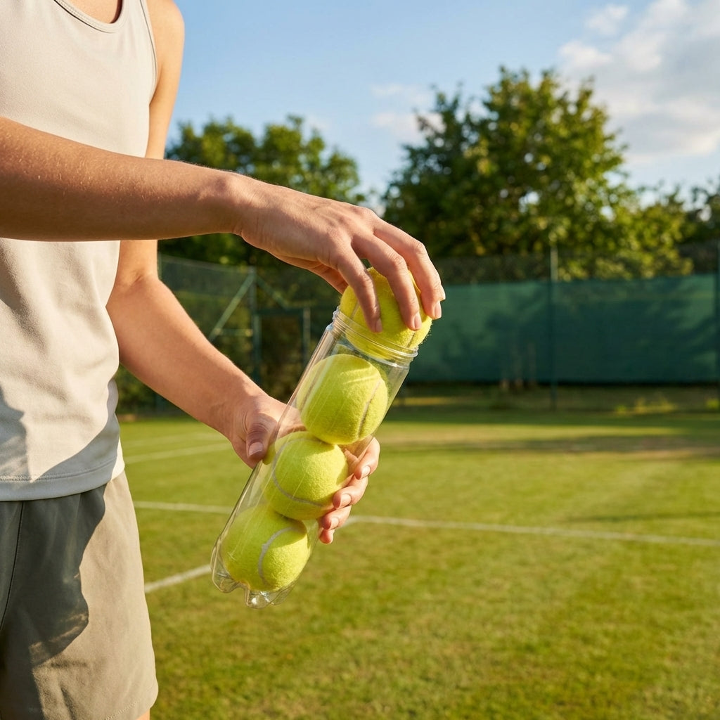 Tennis balls in a 4-ball tube, suitable for indoor and outdoor play