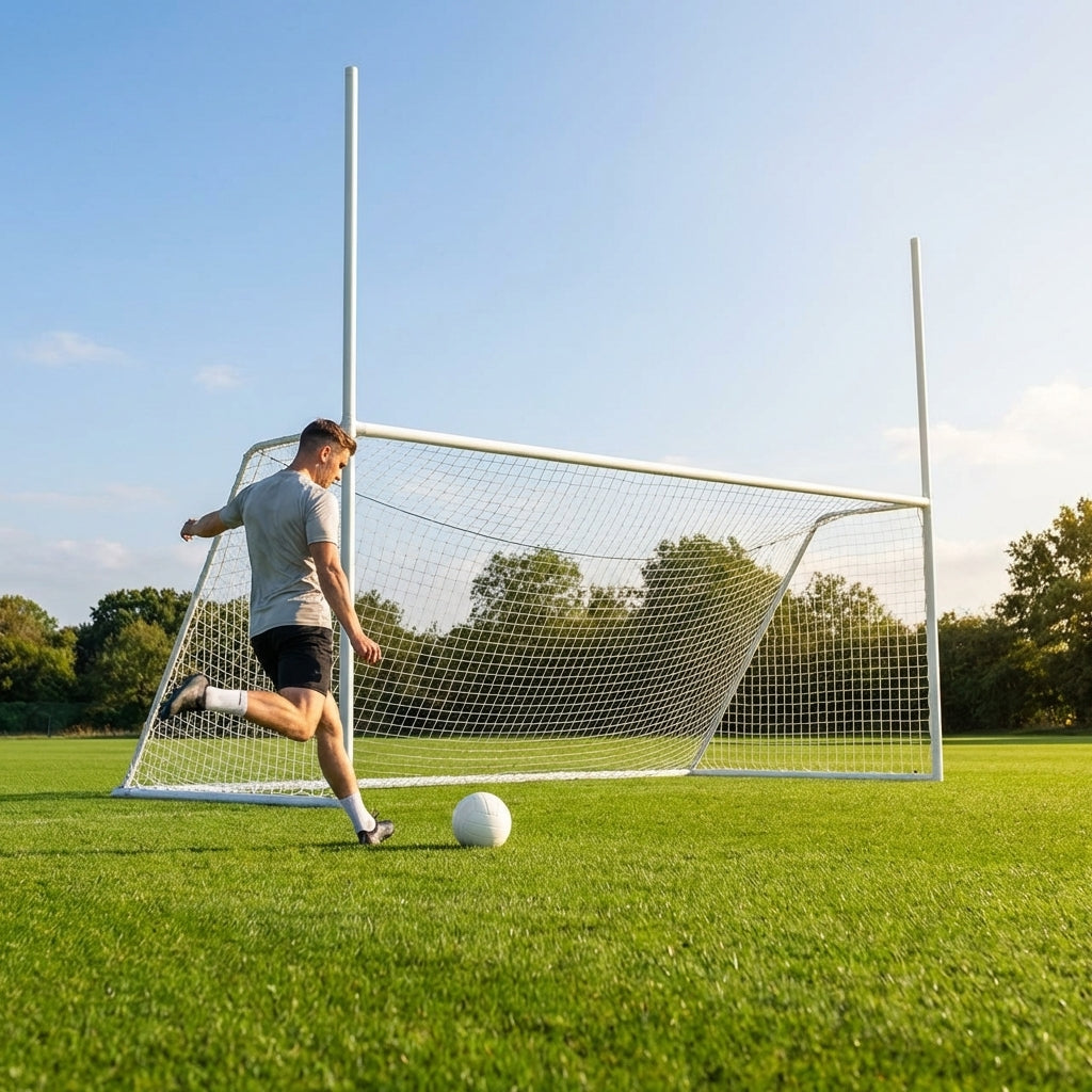 10x6ft aluminium football goal with HDPE net for sports clubs