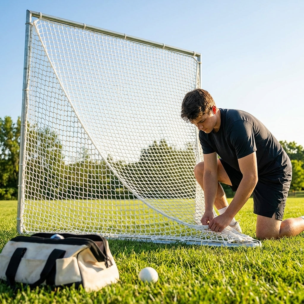 Lacrosse goal nets with weatherproof twine and 4cm mesh squares