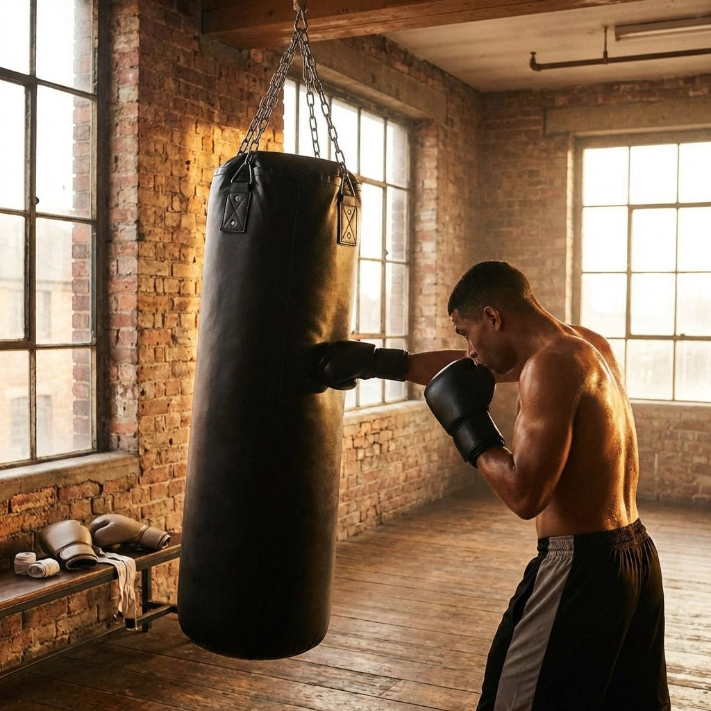 Hanging Punch Bag made of Microfibre Leather for Gym and Home Use