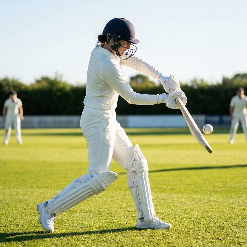 Women's cricket shirt in white, available in XXS-XXL, 100% polyester