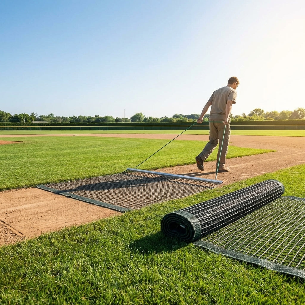 Aluminium Baseball Field Drag Mat, available in Standard and Heavy Duty styles