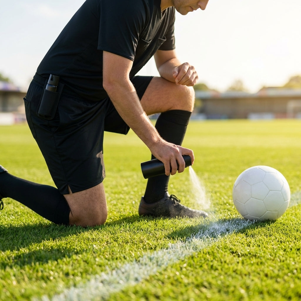 Football Referee Vanishing Spray for clear marking on pitch