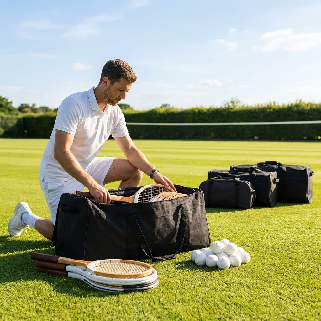 Durable tennis racket bags in various sizes for easy transport