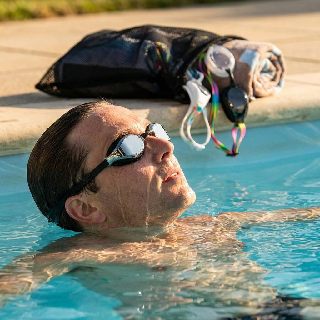 Training swimming goggles for adults with mirrored lenses