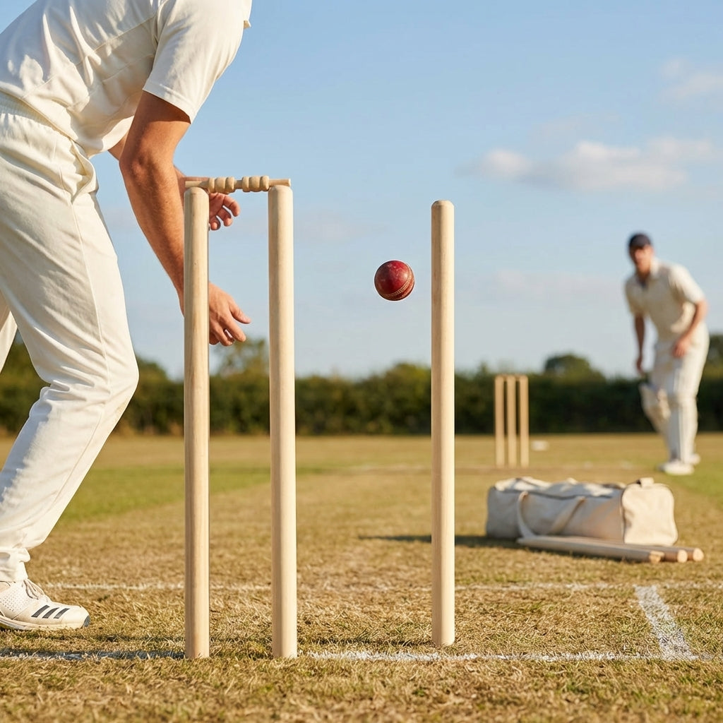 Wooden cricket stumps for competitive cricket with carry bag