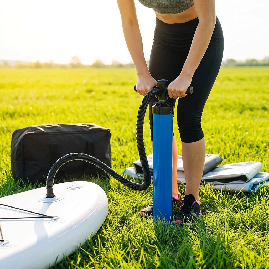 SUP Hand Pump equipped with dual and triple action for water sports