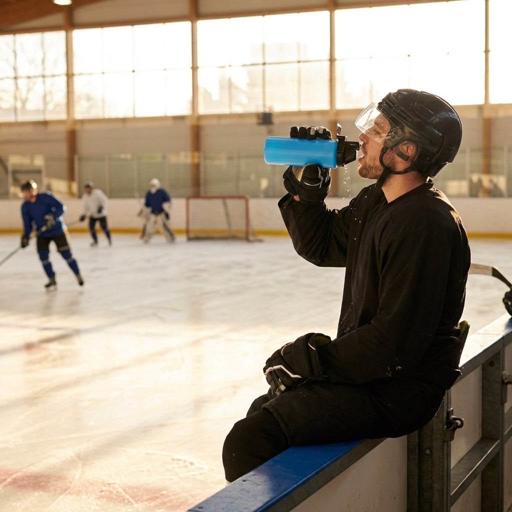 Ice Hockey Water Bottle 1L BPA-Free Plastic