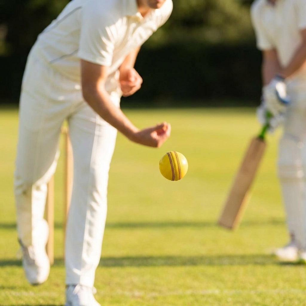 Indoor cricket balls with a yellow leather casing and PU core