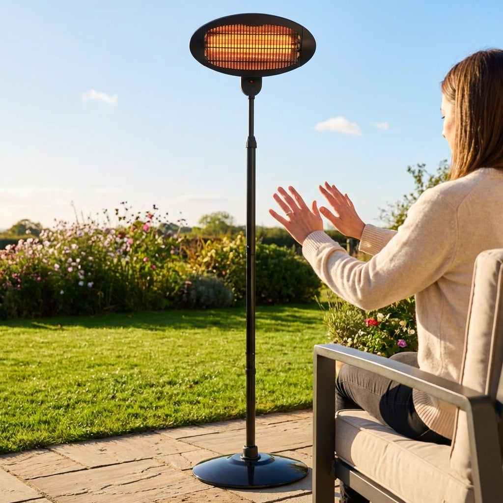 Patio Heater with adjustable settings and stand-alone or wall-mounted options