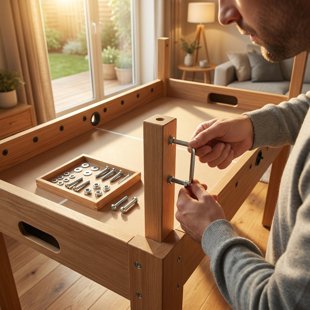 Table football spare parts, including legs and rods