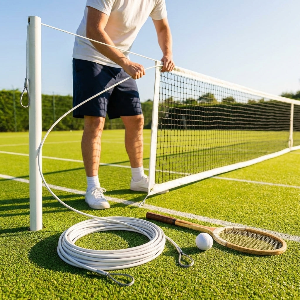 Tennis net cable with steel and PVC coating for court equipment