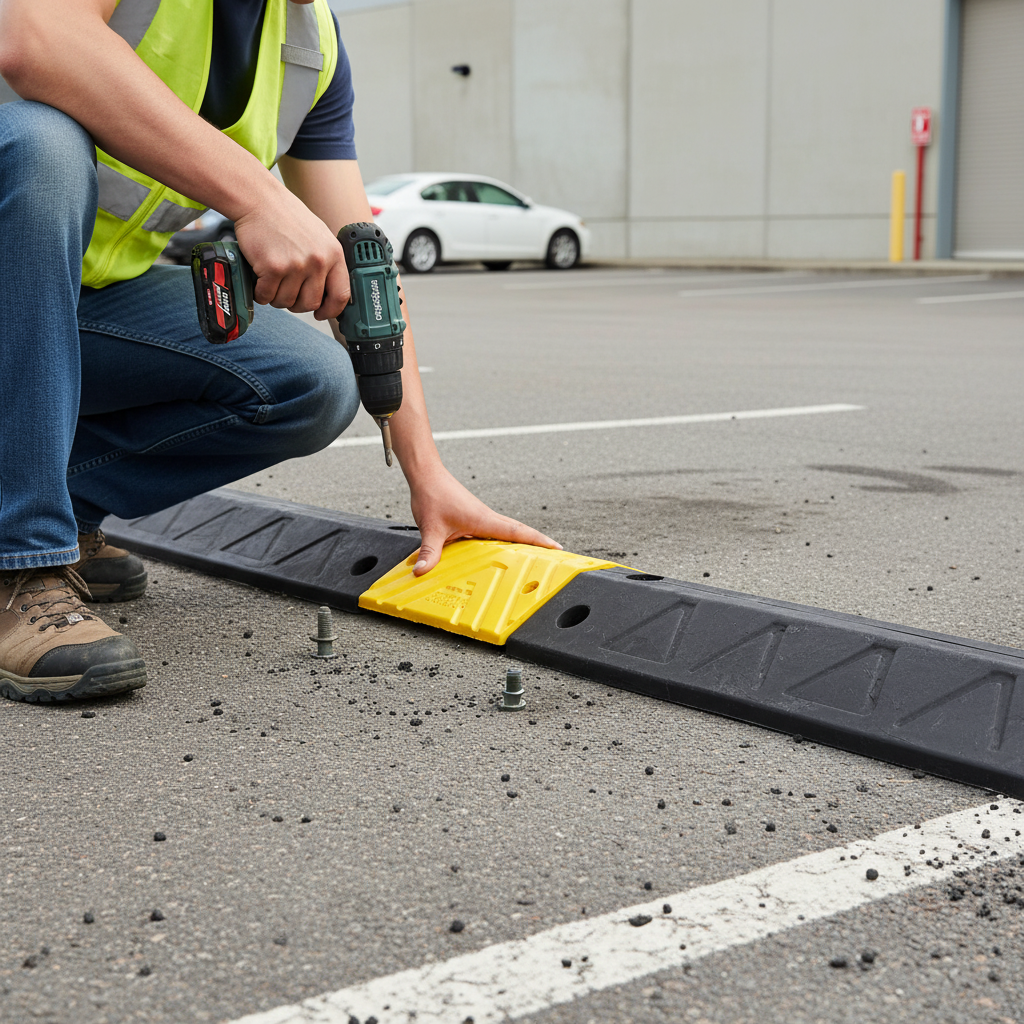 Premium Speed Bump End Section - Yellow Caps for Safety with Multiple Height Options for Vehicle Speed... | britanniasafety.uk
