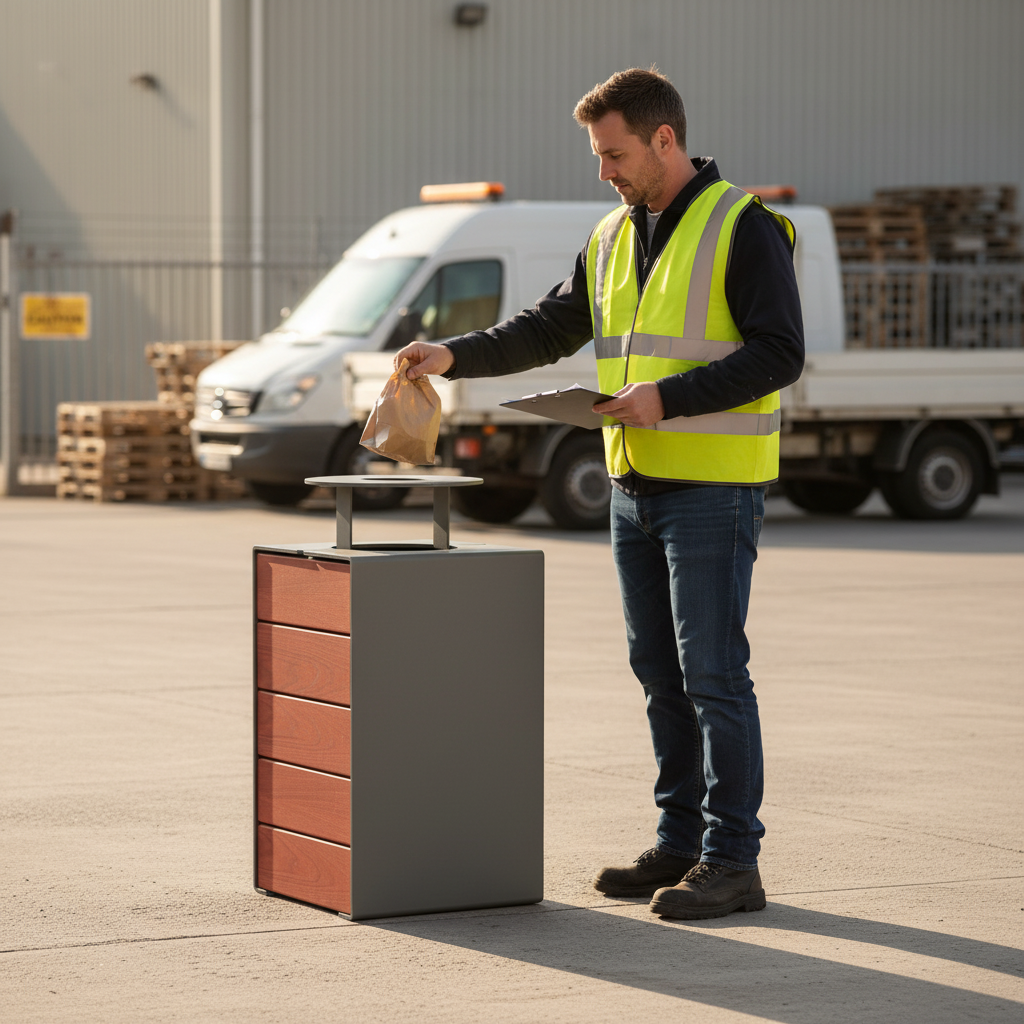 Heavy Duty 120L Litter Bin with Steel and Hardwood Design for Indoor and Outdoor Use