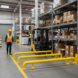 Premium Raised Collision Rail with Modular Design and Powder-Coated Finish for Enhanced... - side view | britanniasafety.uk