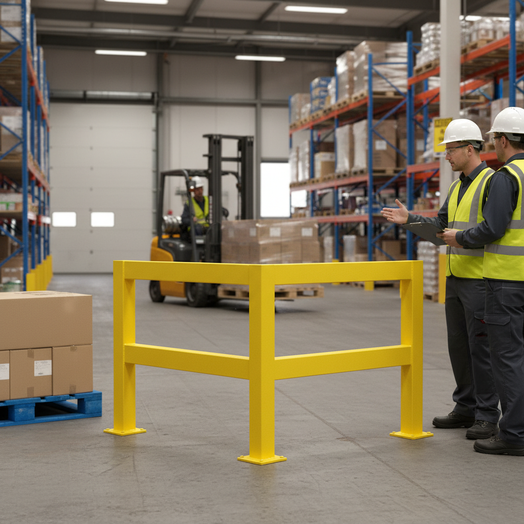 Heavy Duty Corner Barrier Kit - Complete Railing System for Doorways and Walkways with Installation Components