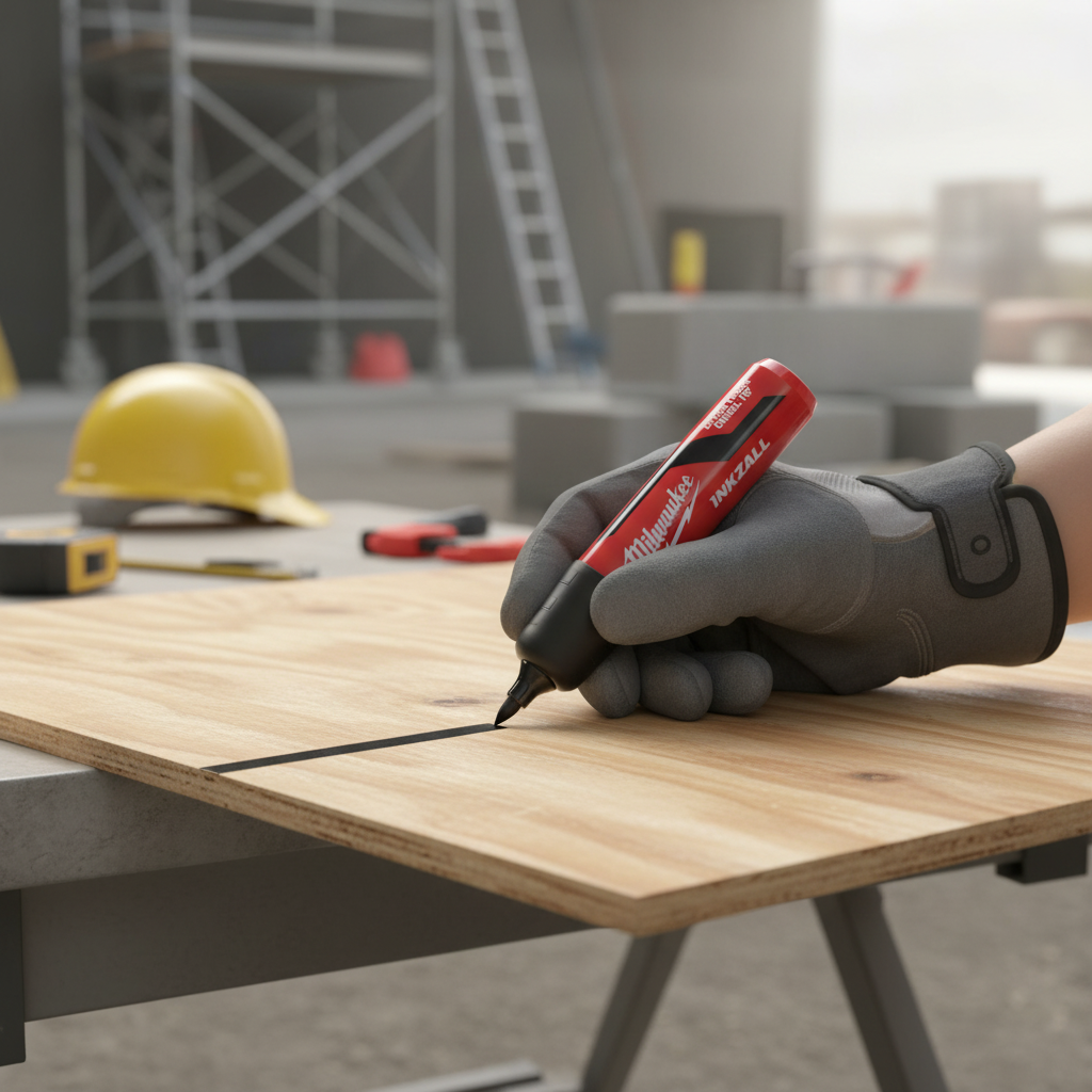 Heavy Duty Chisel Tip Marker Pen for Wet, Oily, and Dusty Surfaces - X-Large Black Ink with Quick Drying Time