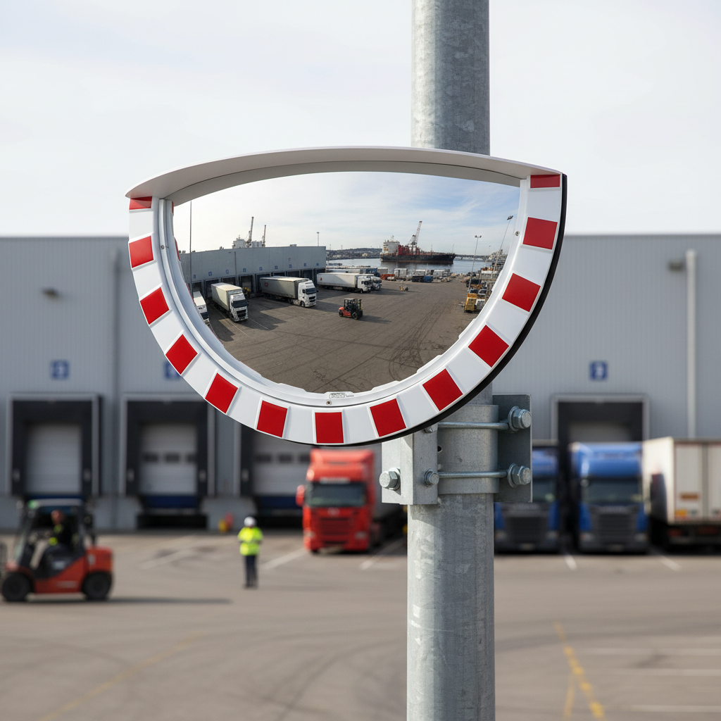 Premium Wide Angle Traffic Mirror with 180-Degree View and Anti-Glare Shield for Enhanced Visibility at... | britanniasafety.uk