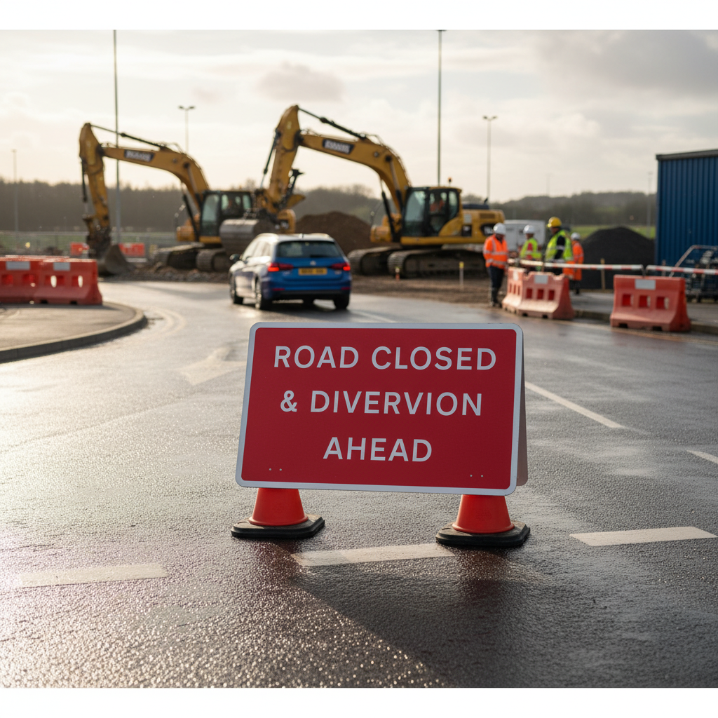 Custom Premium Cone Sign Face 1050x750mm - Four Color Combinations with Custom Text Options