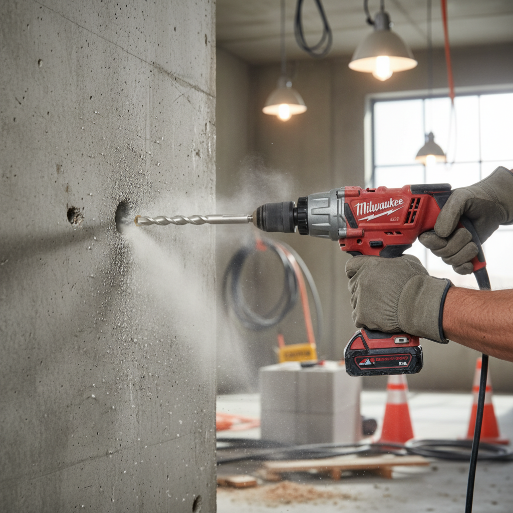 Heavy Duty 12mm SDS+ Contractor Bit with 2-Blade Carbide Tip for High-Performance Concrete and Masonry Drilling