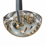 Premium Half Dome Vertical Mount Mirror with 180-Degree View for Enhanced Safety and Security - side view | britanniasafety.uk