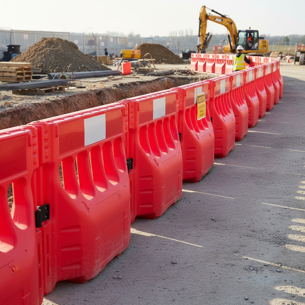 Premium Water-Filled Pedestrian Barrier System - Stacking Design, No Assembly, Cost-Efficient Transport | britanniasafety.uk