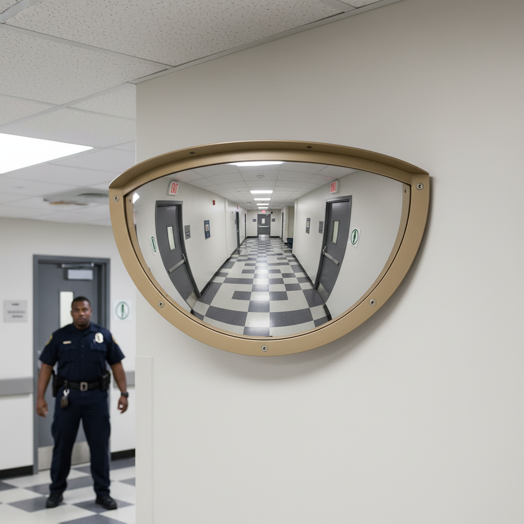 Heavy Duty Institutional Mirror for High Security Indoor Areas - Anti-Ligature Design for Prisons and Corridors | britanniasafety.uk