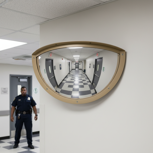 Heavy Duty Institutional Mirror for High Security Indoor Areas - Anti-Ligature Design for Prisons and Corridors | britanniasafety.uk