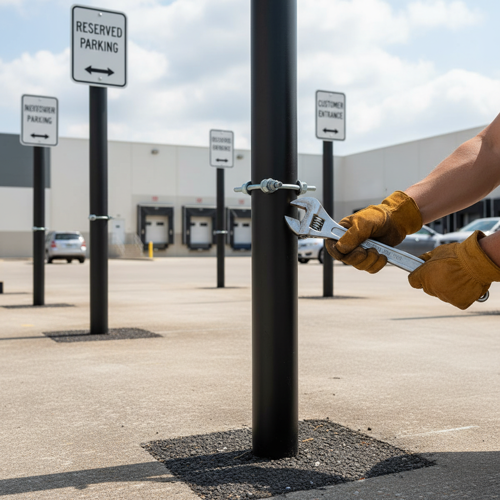 Heavy Duty 76mm Galvanised and Powder Coated Sign Posts in Various Lengths for Urban Applications
