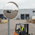 Premium Multi-Purpose Convex Mirror with White Frame for Indoor and Outdoor Use, Impact Resistant Design | britanniasafety.uk