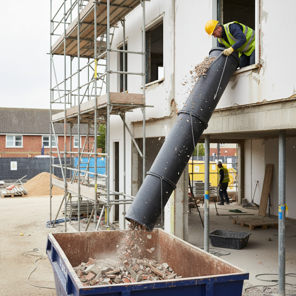 Heavy Duty 30 Inch Rubbish Chute System - High-Quality MDPE & HDPE for Construction and Waste Disposal