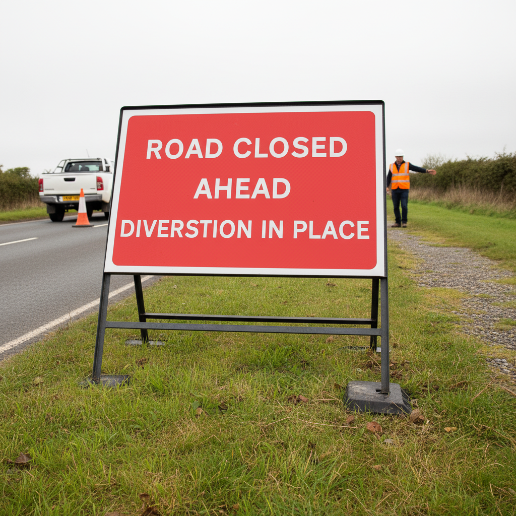 Custom Heavy Duty Metal Road Sign Face 1050x750mm - Customizable Text & Color Options Available