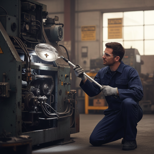 Premium Telescopic Inspection Mirror with LED Light for Vehicle and Machinery Security Audits | britanniasafety.uk