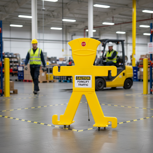 Premium Safety Barrier with Stand - Ideal for Maintenance and Cleaning Notifications with Six... - side view | britanniasafety.uk