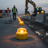 Premium Rechargeable Multi-Function Amber LED Warning Light with Automatic Dusk Activation and... - side view | britanniasafety.uk