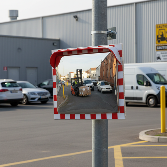 Premium Heavy Duty Stainless Steel Traffic Mirror with Bracket for Blind Spot Monitoring | britanniasafety.uk