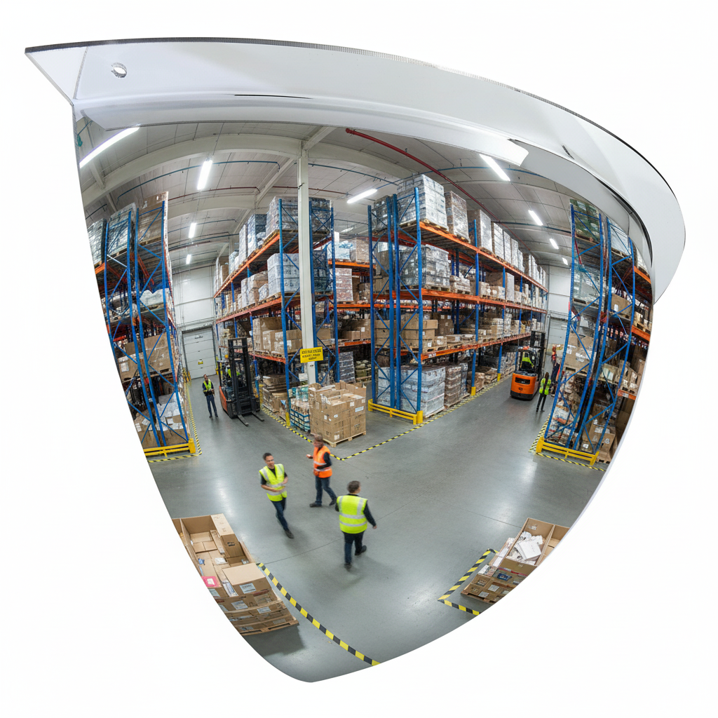 Premium Corner Mounted Surveillance Mirror with Two Directions for Enhanced Visibility and Safety | britanniasafety.uk