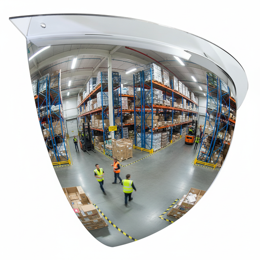 Premium Corner Mounted Surveillance Mirror with Two Directions for Enhanced Visibility and Safety | britanniasafety.uk