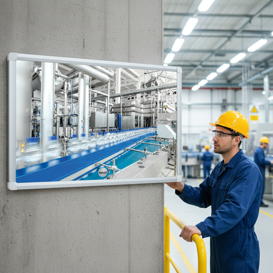 Premium Industrial Flat Mirrors for Process Monitoring - Shatterproof and Anti-Scratch PMMA Construction | britanniasafety.uk