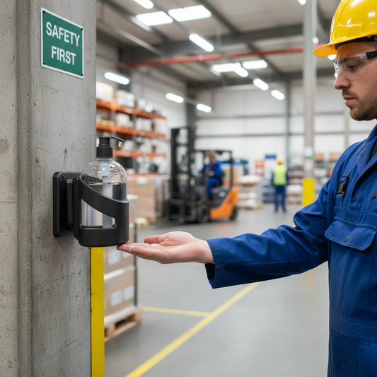 Premium Wall Mounted Hand Sanitiser Kit with 450ml Gel for Workplace Hygiene - High-Quality... - side view | britanniasafety.uk