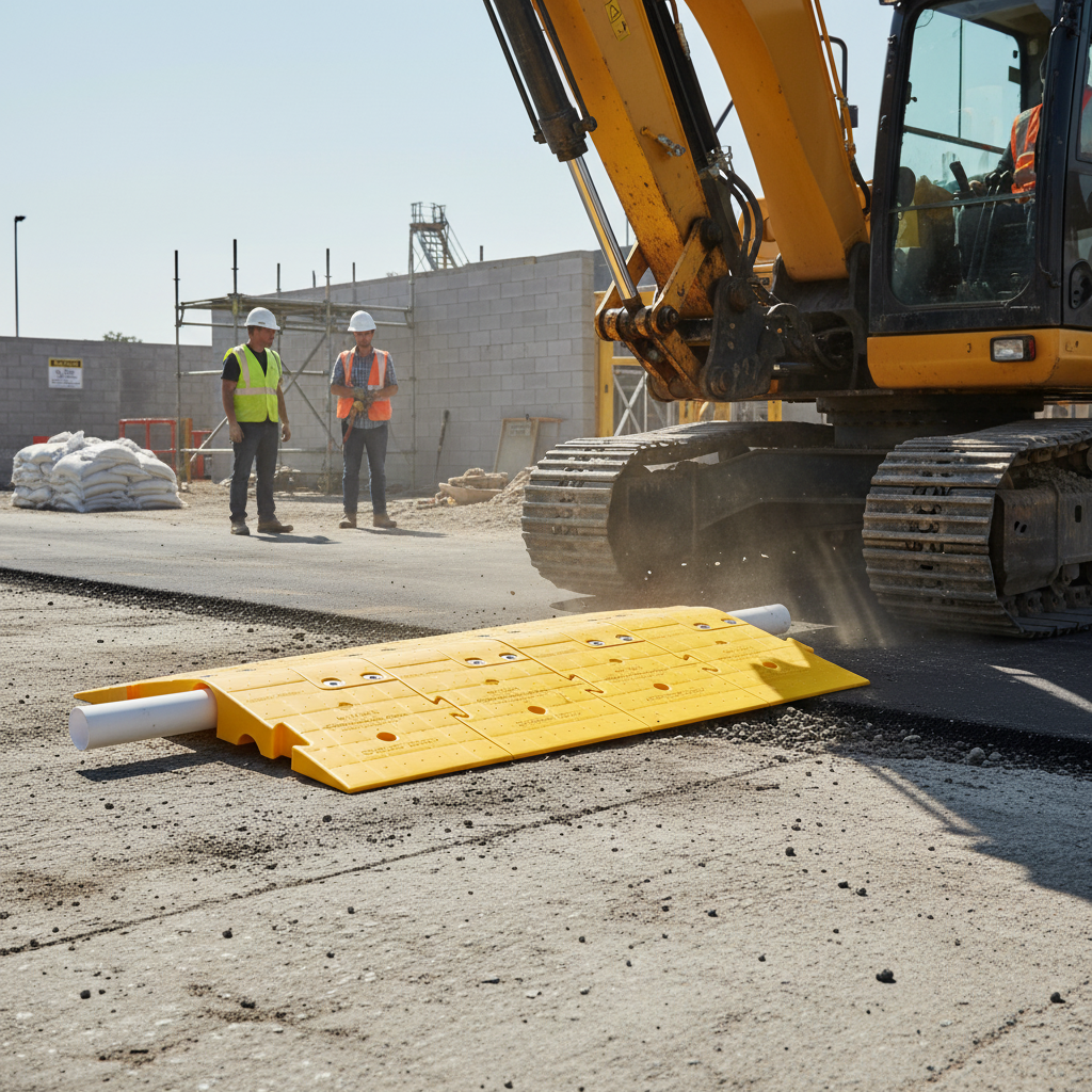 Heavy Duty Bypass Hose Ramp with 44T Capacity for Large Diameter Hoses and Cables - Anti-Slip, Interlocking Design