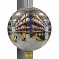 Premium Half Sphere Convex Wall Mount Mirror for 3 Directional Viewing in Warehouses - Multiple... - side view | britanniasafety.uk