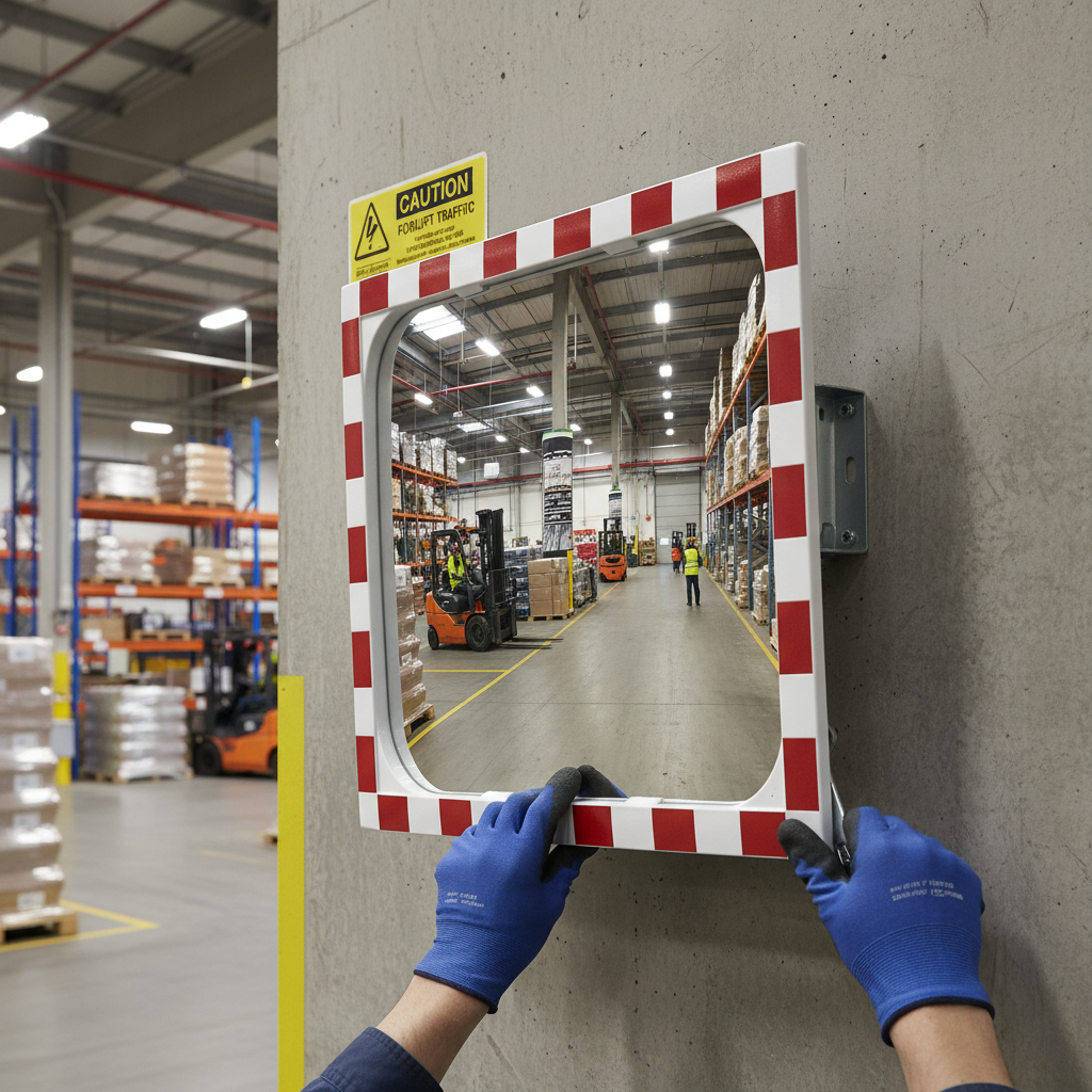 Premium Glass Lens Impact Resistant Traffic Mirror with Durable Housing and Adjustable Mounting Bracket | britanniasafety.uk
