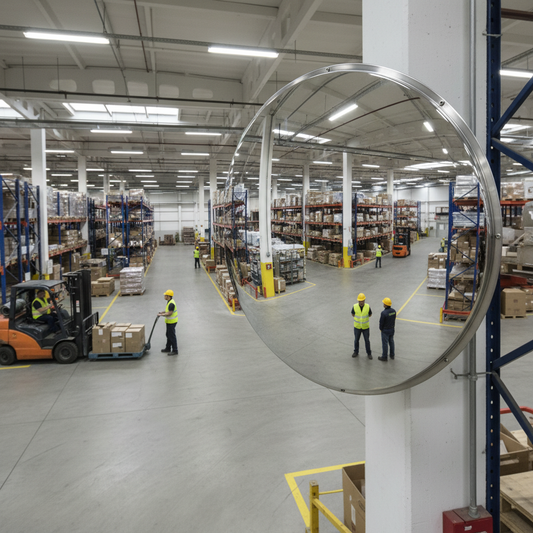 Premium Stainless Steel Industrial Mirror for High-Temperature Environments - Adjustable... - side view | britanniasafety.uk