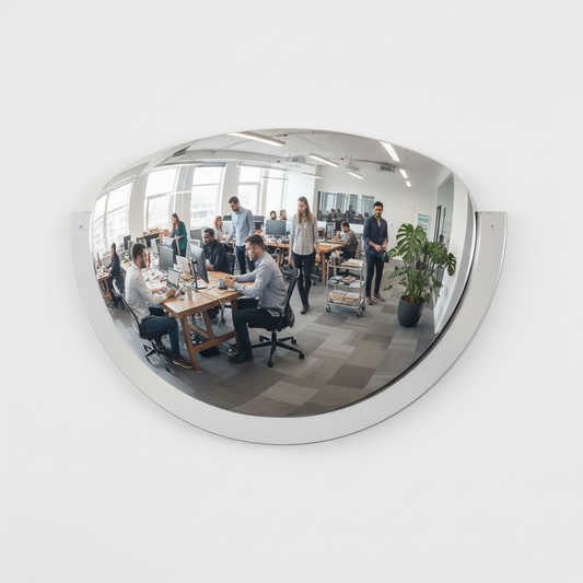 Professional 180mm Indoor Panoramic Observation Mirror - Shockproof Acrylic for Enhanced... - side view | britanniasafety.uk