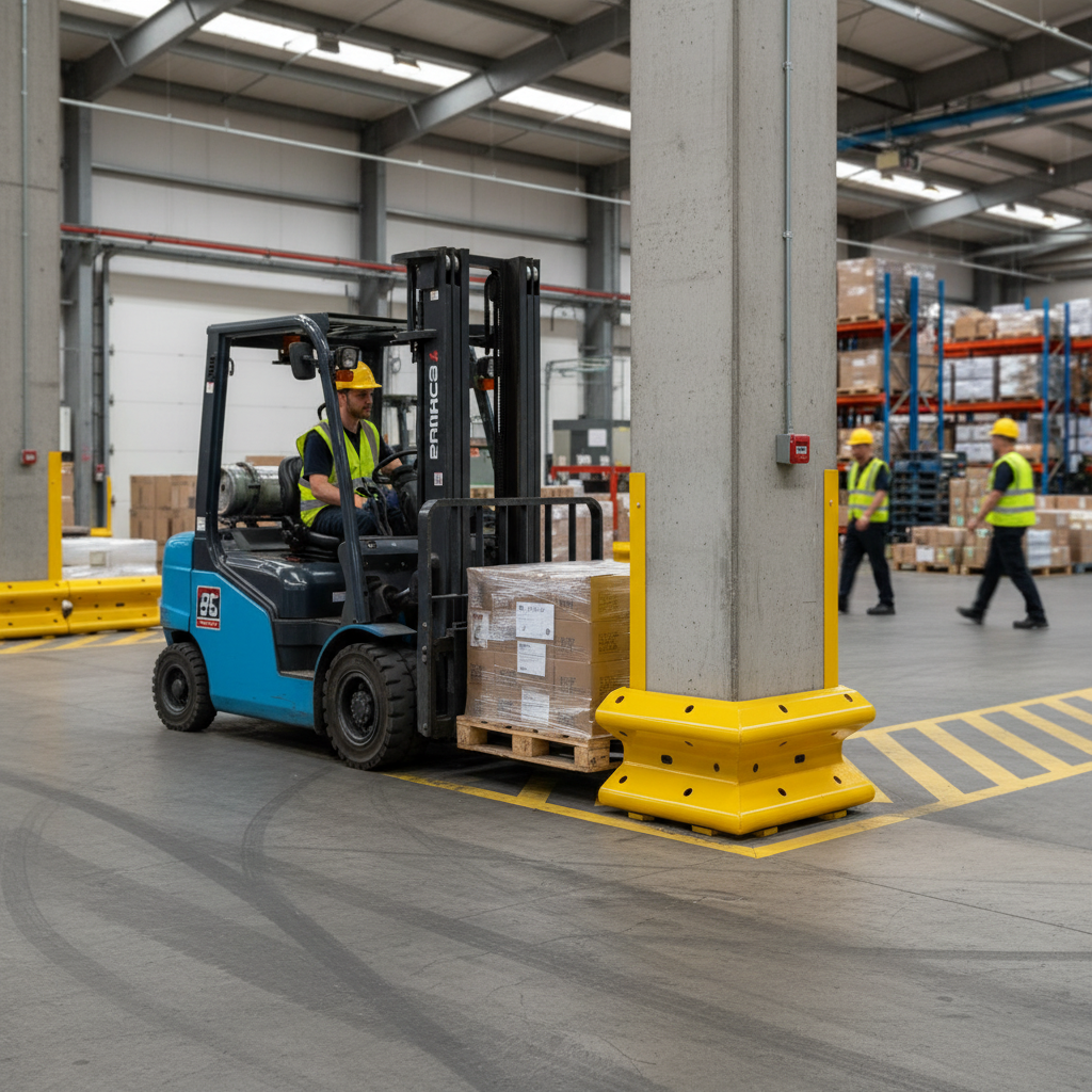 Heavy Duty 90° Yellow Rigid External Barrier Corner - Galvanized Steel for Impact Protection