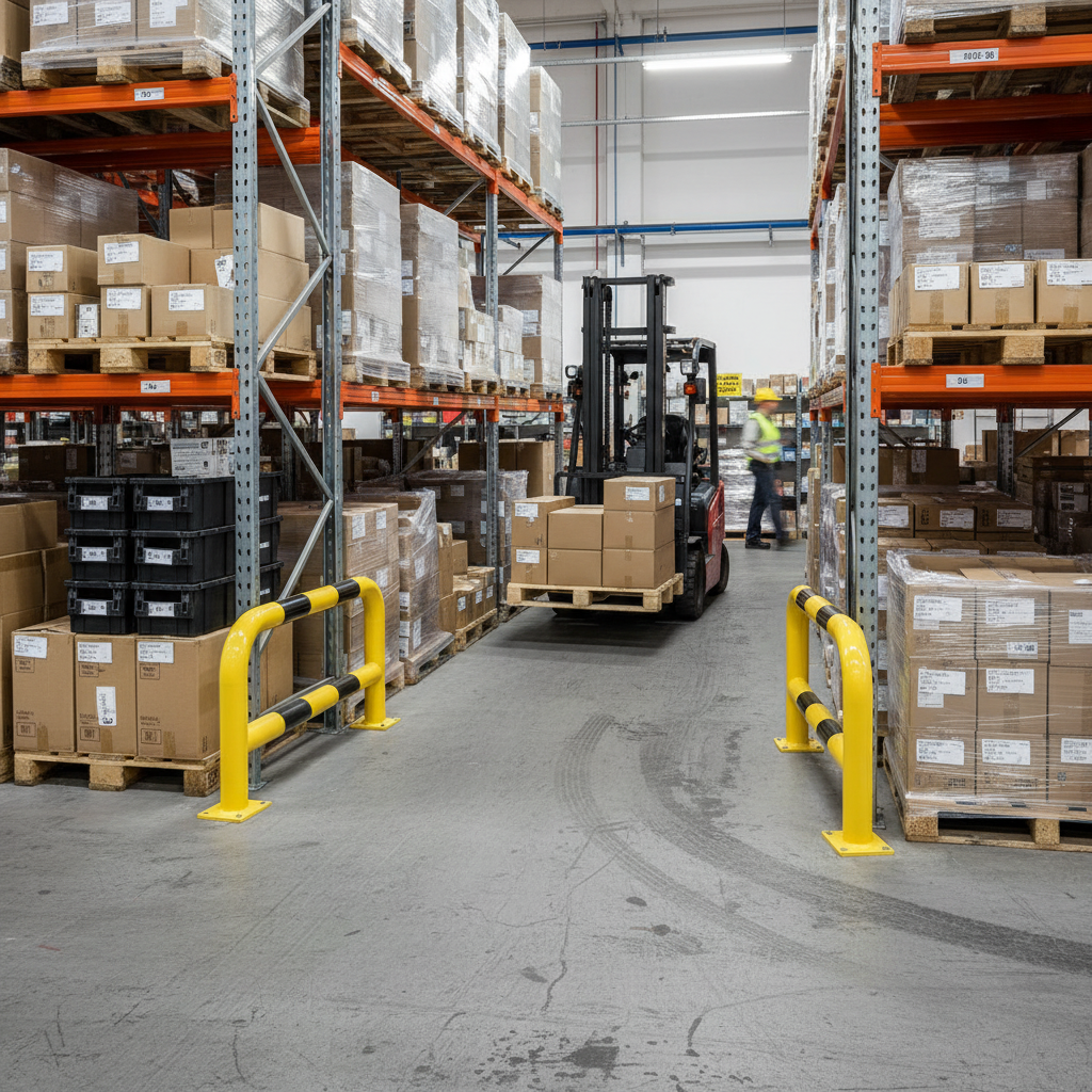 Heavy Duty 76mm Corner Barrier Guard Rail for Industrial Protection with Durable Powder-Coated Finish