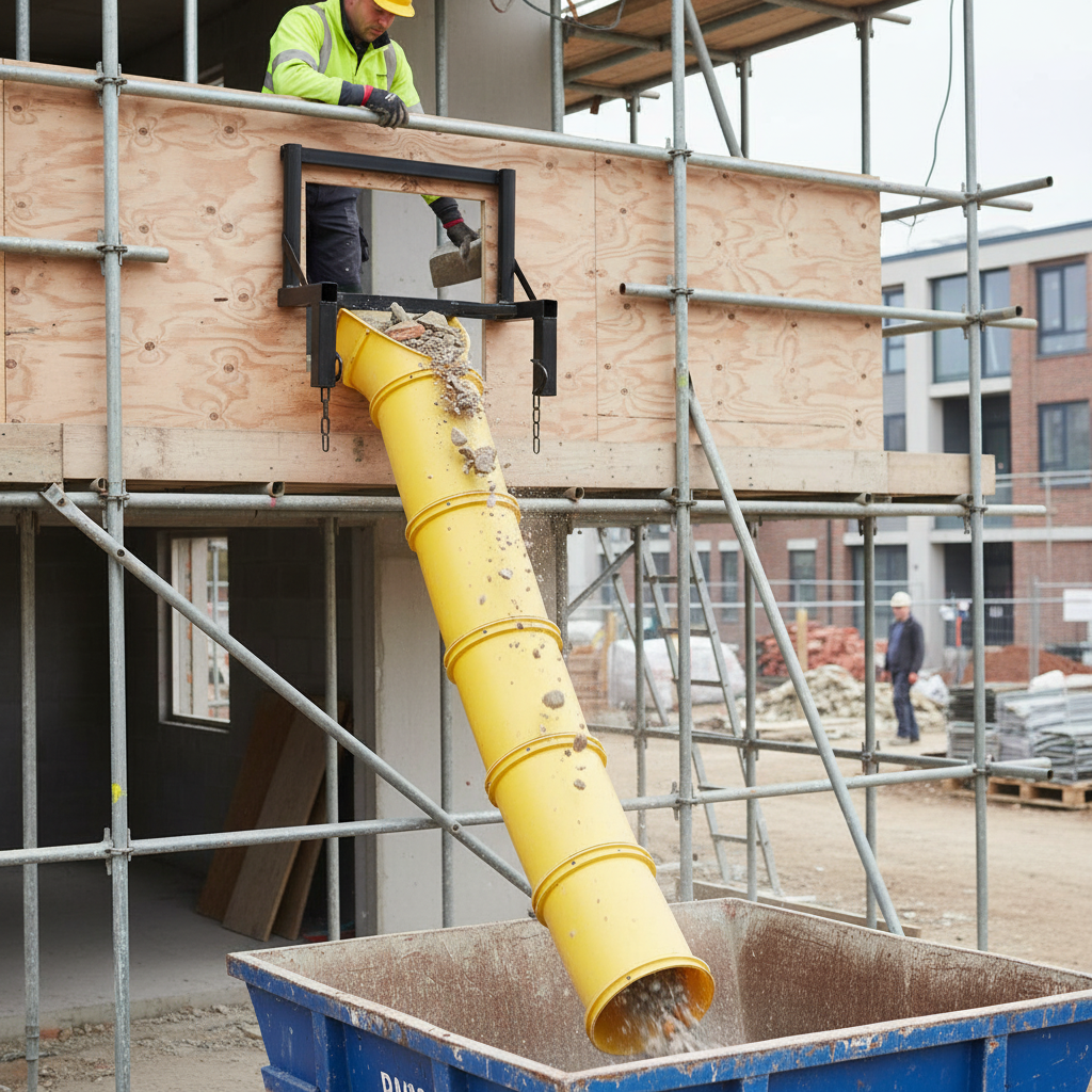 Heavy Duty 20 Inch Rubbish Chute System with High-Quality MDPE & HDPE Materials for Safe Waste Disposal in Construction Projects