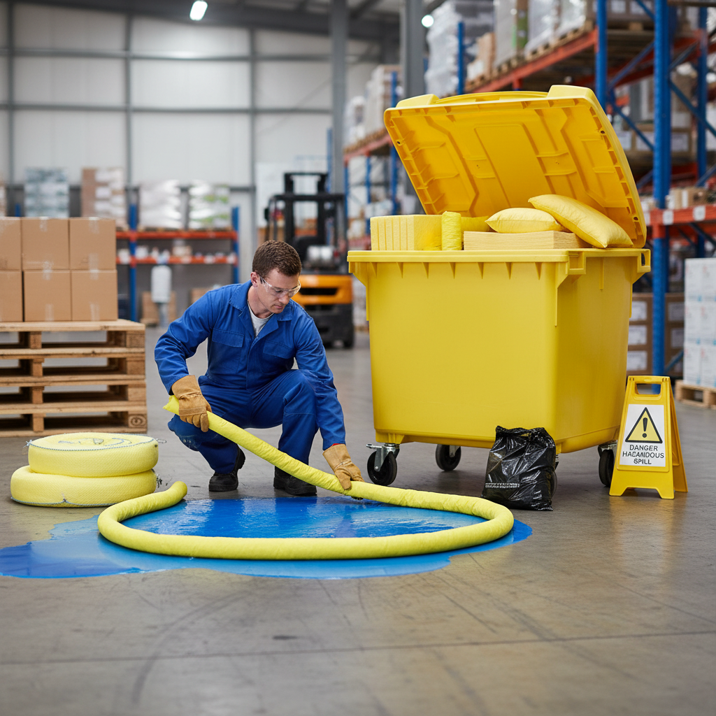 Heavy Duty Chemical Spill Kit 1000L - 4 Wheel PE Bin with Complete Containment Supplies